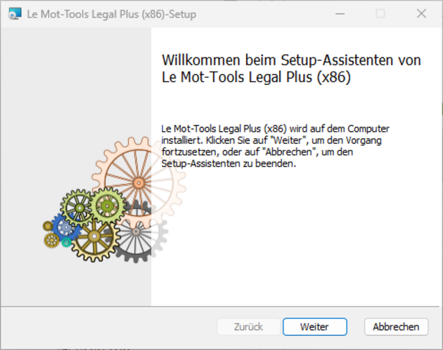Begrüßung des Installationspaket