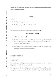 Schriftsatz ohne Gliederungsrichtlinie